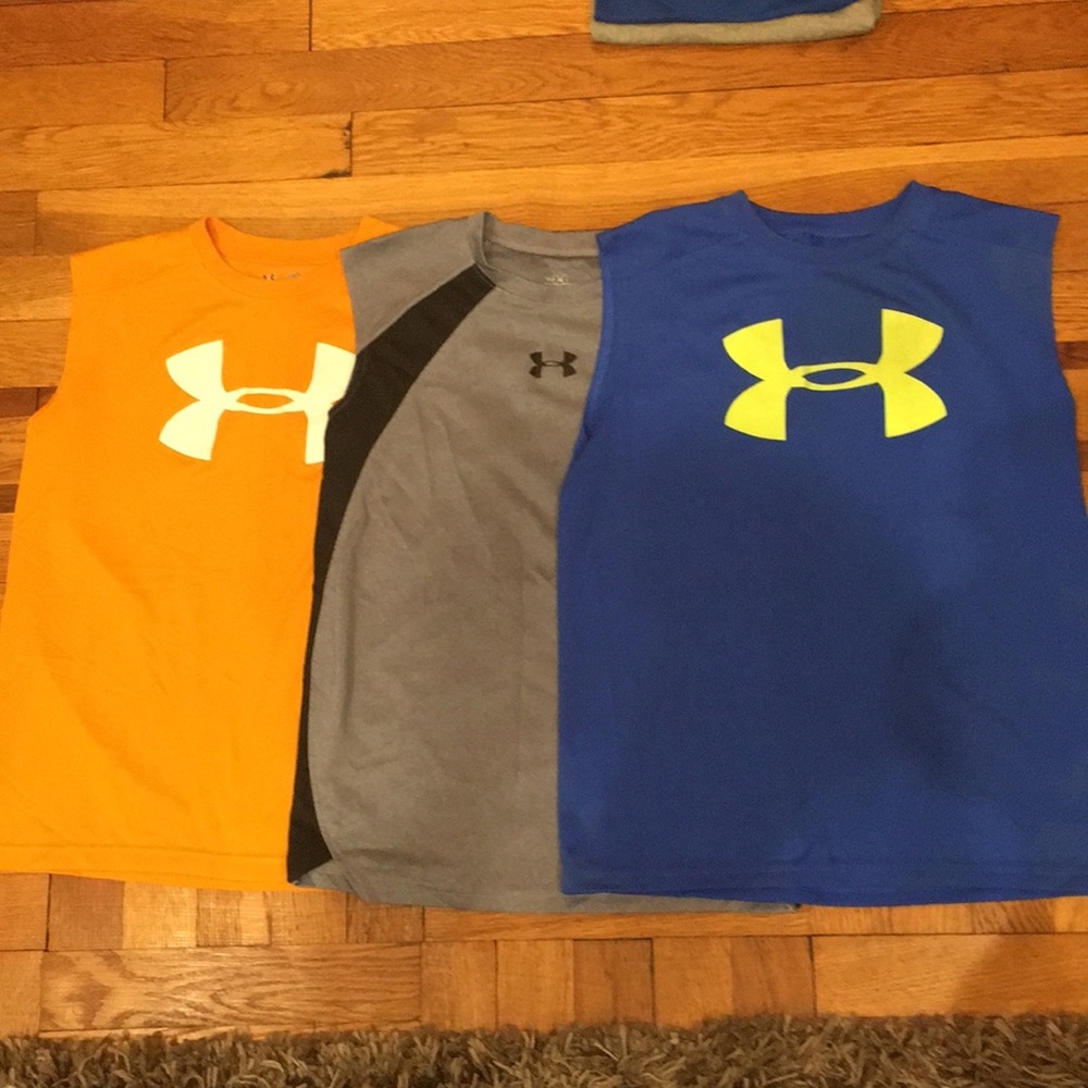Under Armour muscle shirts (3) all size youth med.